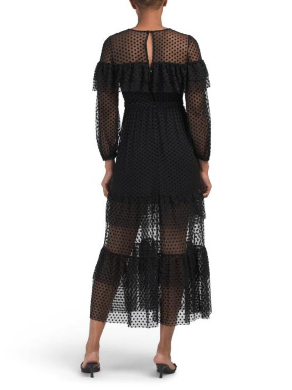 BA&SH Noir Dress With Frill Detail - Picture 2 of 5
